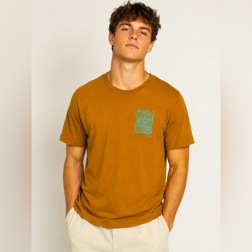 Janji Runterra Bio Men’s XL Brown Graphic Running T-Shirt Run Everywhere